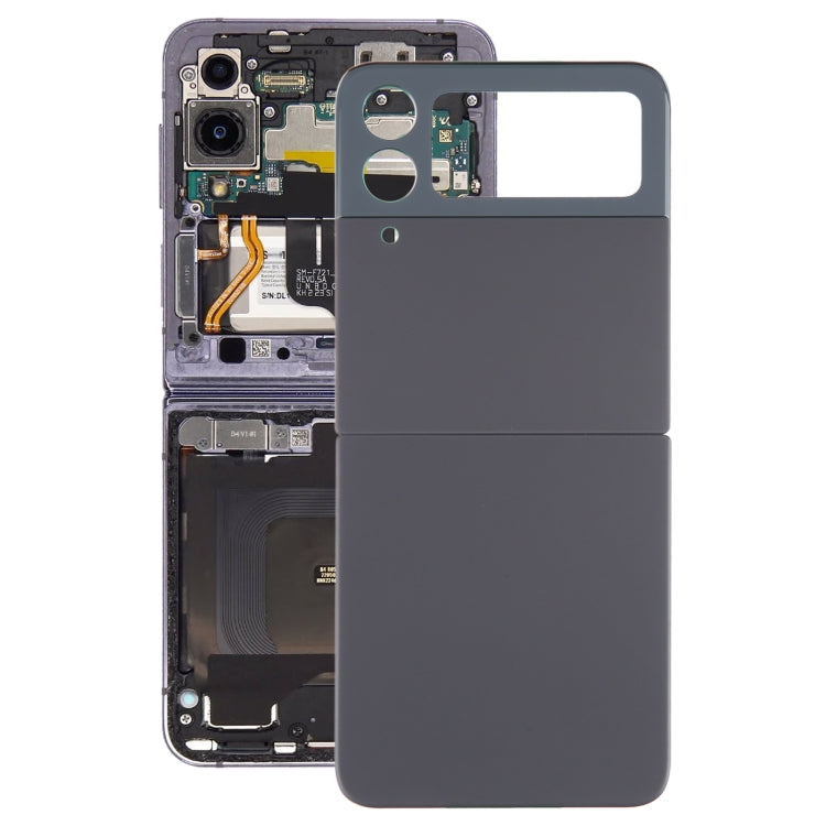 For Samsung Galaxy Z Flip4 SM-F721B Battery Back Cover with Camera Lens Cover, For Samsung Galaxy Z Flip4 For Samsung Galaxy Z Flip4 Black