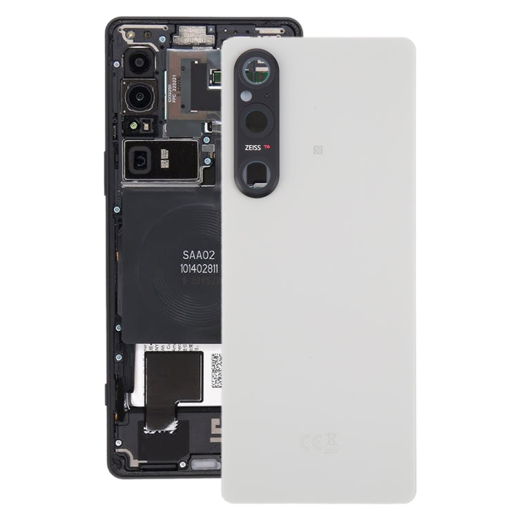 For Sony Xperia 1 V Original Battery Back Cover with Camera Lens Cover, For Sony Xperia 1 V(with Camera Lens) For Sony Xperia 1 V(with Camera Lens) Silver