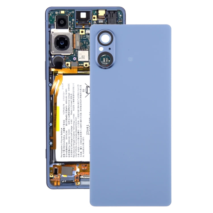 For Sony Xperia 5 V Battery Back Cover with Camera Lens Cover, For Sony Xperia 5 V(Original) For Sony Xperia 5 V(Original) Blue