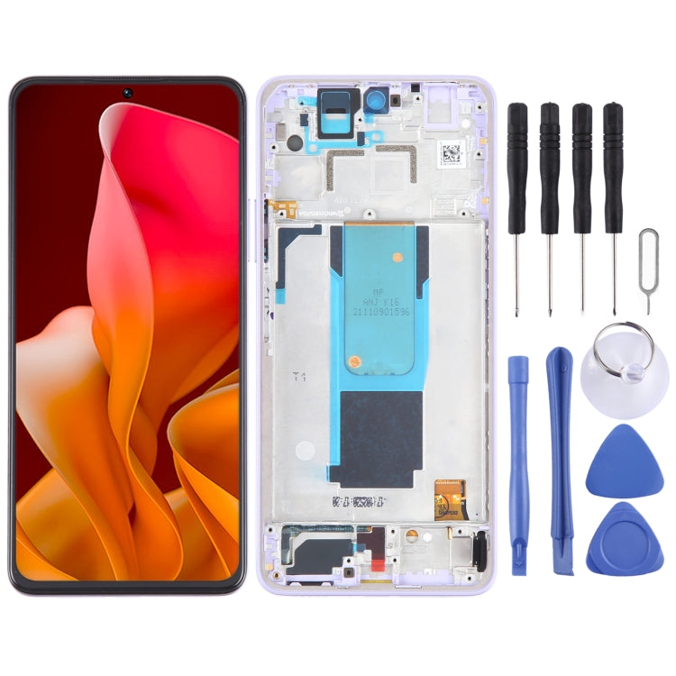 LCD Screen Digitizer Full Assembly with Frame, For Xiaomi 11i 5G 2022, For Xiaomi 11i HyperCharge 5G, For Xiaomi Redmi Note 11 Pro+ 5G For Xiaomi 11i HyperCharge 5G Purple