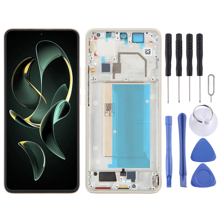 For Xiaomi 13T Pro Original AMOLED Material LCD Screen Digitizer Full Assembly with Frame, For Xiaomi 13T Pro (Original) For Xiaomi 13T Pro (Original) Gold