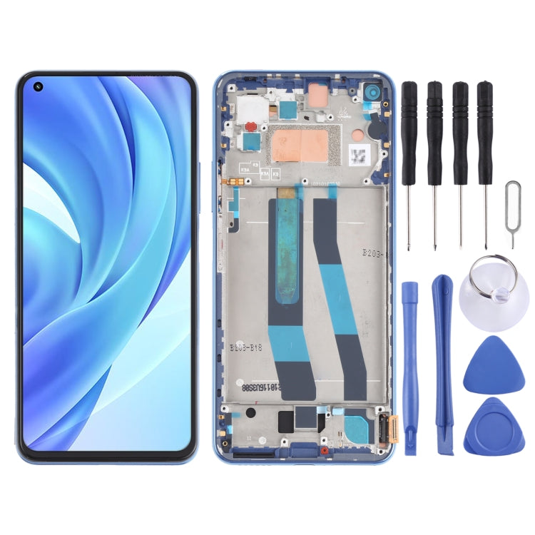Original LCD Screen and Digitizer Full Assembly With Frame for Xiaomi Mi 11 Lite 4G/11 Lite 5G NE M2101K9AG M2101K9AI, For Xiaomi Mi 11 Lite 4G (Original) For Xiaomi Mi 11 Lite 4G (Original) Blue