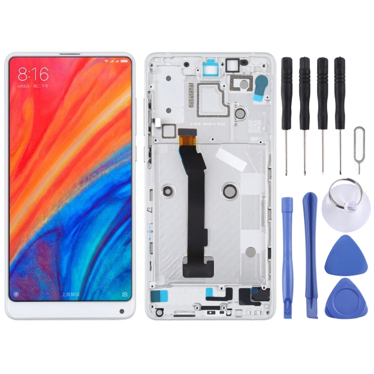 LCD Screen and Digitizer Full Assembly with Frame for Xiaomi MI Mix 2S, For Xiaomi MI Mix 2S For Xiaomi MI Mix 2S White