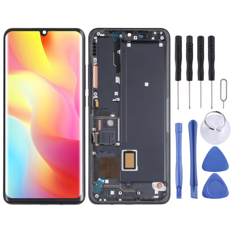 AMOLED Material LCD Screen and Digitizer Full Assembly With Frame for Xiaomi Mi Note 10 Lite M2002F4LG , For Xiaomi Mi Note 10 Lite (AMOLED) For Xiaomi Mi Note 10 Lite (AMOLED) Black