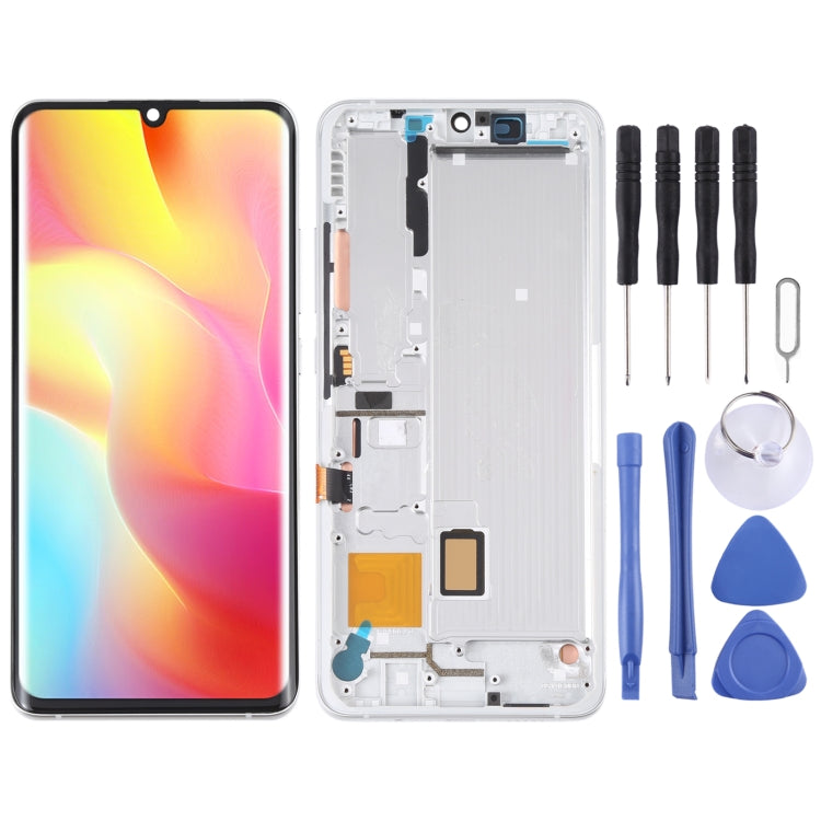 AMOLED Material LCD Screen and Digitizer Full Assembly With Frame for Xiaomi Mi Note 10 Lite M2002F4LG , For Xiaomi Mi Note 10 Lite (AMOLED) For Xiaomi Mi Note 10 Lite (AMOLED) Silver