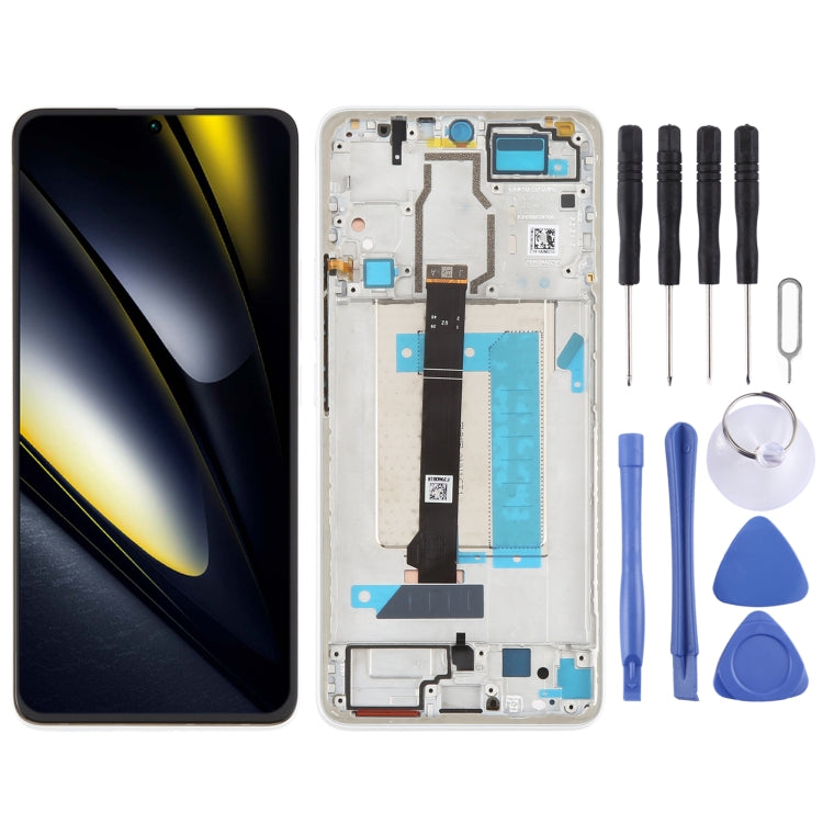 For Xiaomi Poco F6 Original LCD Screen Digitizer Full Assembly with Frame, For Xiaomi Poco F6(Original) For Xiaomi Poco F6(Original) White