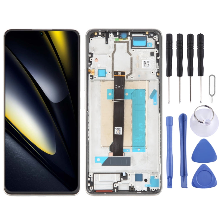 For Xiaomi Poco F6 Original LCD Screen Digitizer Full Assembly with Frame, For Xiaomi Poco F6(Original) For Xiaomi Poco F6(Original) Silver