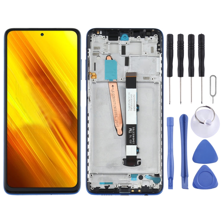 Original LCD Screen and Digitizer Full Assembly With Frame for Xiaomi Poco X3 NFC / Poco X3, For Xiaomi Poco X3 NFC / Poco X3(Original) For Xiaomi Poco X3 NFC Poco X3(Original) Blue