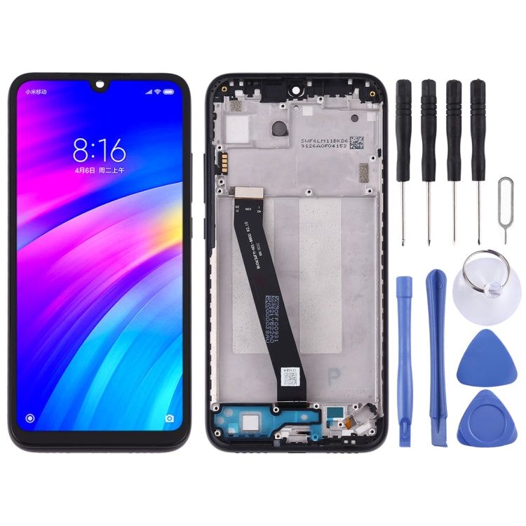 LCD Screen and Digitizer Full Assembly with Frame for Xiaomi Redmi 7, For Redmi 7, For Xiaomi Redmi 7 For Xiaomi Redmi 7 Black