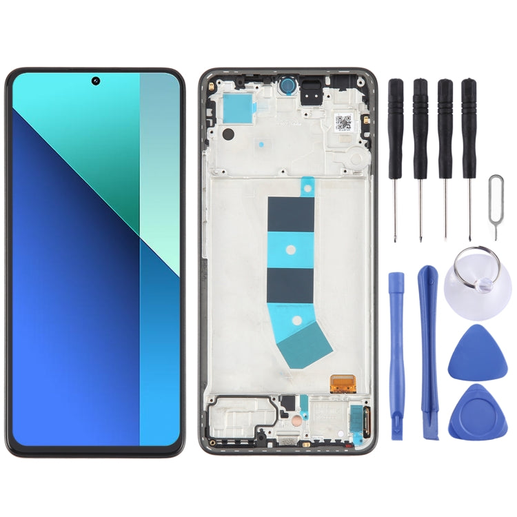For Xiaomi Redmi Note 13 4G Original AMOLED Material LCD Screen Digitizer Full Assembly with Frame, For Xiaomi Redmi Note 13 4G(Original) For Xiaomi Redmi Note 13 4G(Original) Black
