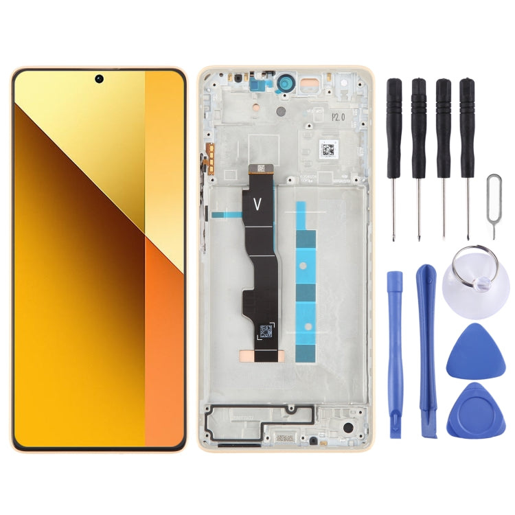 For Xiaomi Redmi Note 13 5G Original AMOLED Material LCD Screen Digitizer Full Assembly with Frame, For Xiaomi Redmi Note 13 5G(Original) For Xiaomi Redmi Note 13 5G(Original) Gold