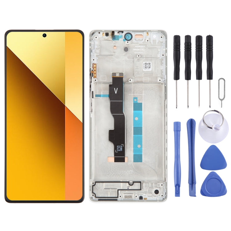For Xiaomi Redmi Note 13 5G Original AMOLED Material LCD Screen Digitizer Full Assembly with Frame, For Xiaomi Redmi Note 13 5G(Original) For Xiaomi Redmi Note 13 5G(Original) White