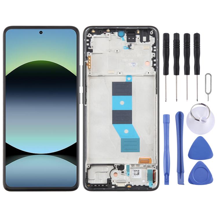 For Xiaomi Redmi Note 14 5G India AMOLED Original LCD Screen Digitizer Full Assembly with Frame, For Xiaomi Redmi Note 14 5G India(Original) For Xiaomi Redmi Note 14 5G India(Original) Black