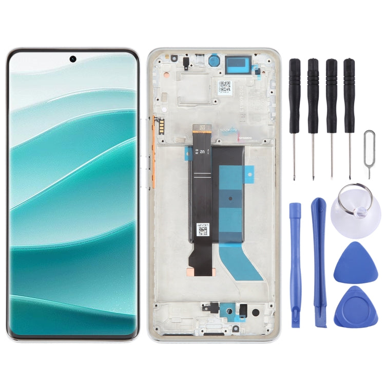 For Xiaomi Redmi Note 14 Pro Original LCD Screen Digitizer Full Assembly with Frame, For Xiaomi Redmi Note 14 Pro 5G For Xiaomi Redmi Note 14 Pro 5G Silver