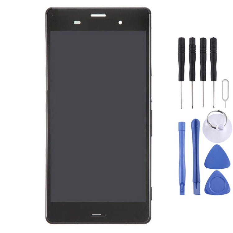 LCD Display + Touch Panel with Frame for Sony Xperia Z3 (Dual SIM Version) / D6633 / L55U, For Xperia Z3 For Xperia Z3 Black