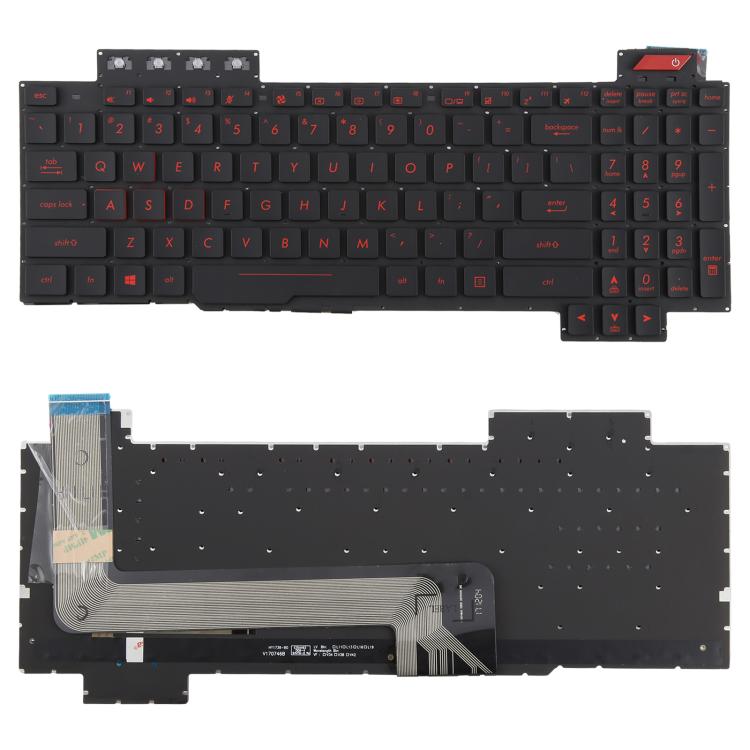 US Version Backlit Laptop Keyboard for Asus FX63 FX63V FX503VM FX503VD ZX63VE FZ63V GL503VS, FX63 (Red), FX63 (White) FX63 (Red) Red