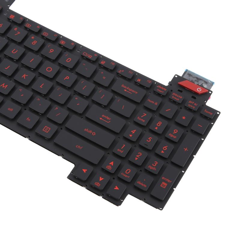 US Version Backlit Laptop Keyboard for Asus FX63 FX63V FX503VM FX503VD ZX63VE FZ63V GL503VS, FX63 (Red), FX63 (White)