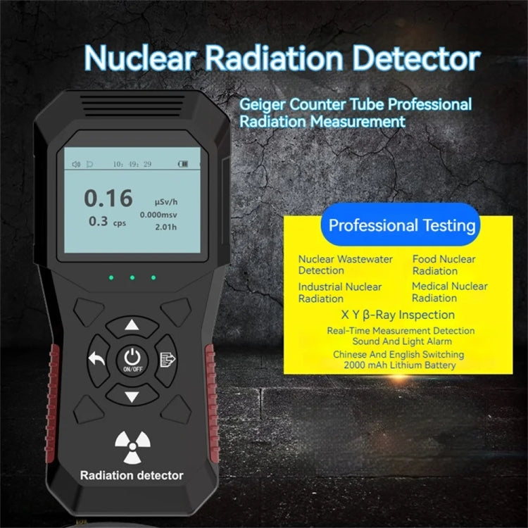 FY803 X-Ray Radiation Meter Alpha Beta Gamma Humidity Nuclear Radiation Detector Rechargeable Real-Time Graph Geiger, FY803
