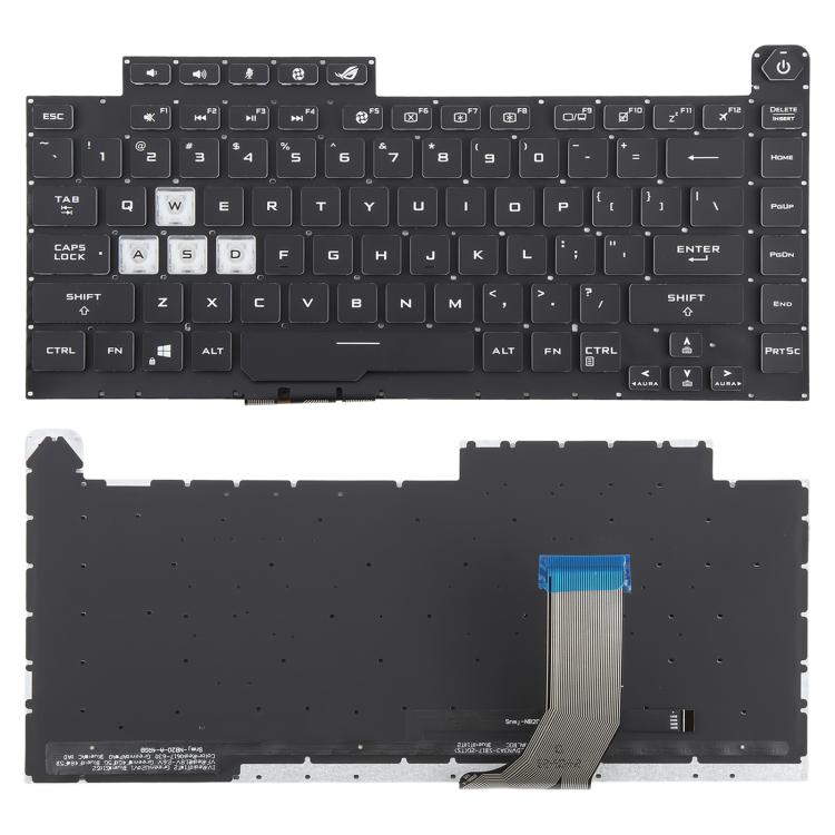 US Version Colorful 16 Pin Backlit Laptop Keyboard for Asus ROG Strix Scar G512 G512LV G512LW G512LI, G512 (Transparent keycaps) G512 (Transparent keycaps)