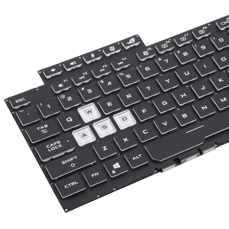 US Version Colorful 16 Pin Backlit Laptop Keyboard for Asus ROG Strix Scar G512 G512LV G512LW G512LI, G512 (Transparent keycaps)