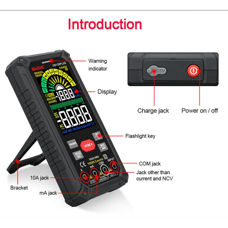 GVDA GD128PLUS Intelligent High Precision Automatic Digital Multimeter, GD128PLUS