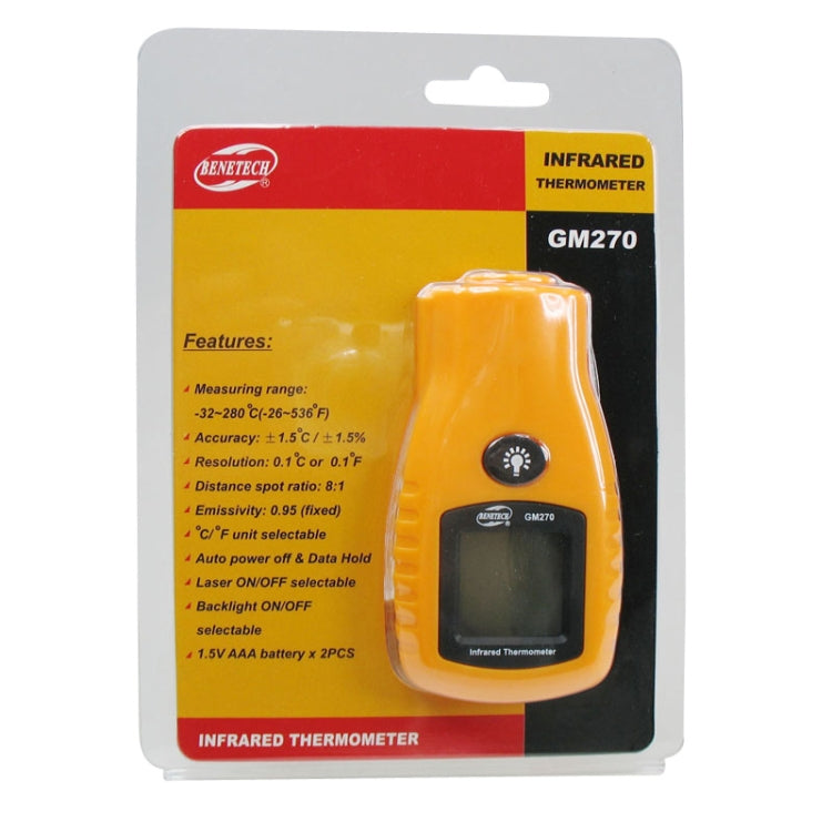 BENETECH Digital Mini Infrared Thermometer, Temperature Range: -32 - 280 Degree (GM270), GM270