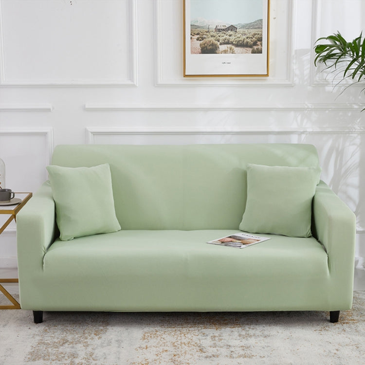 145-185cm Four Seasons Solid Color Elastic Full Coverage Non-slip Sofa Cover Cypress Green
