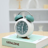 Bedroom Desktop Metal Digital Mechanical Alarm Clock Living Room Silent Clock With Night Light, Green, Blue, Coffee Color, Pink
