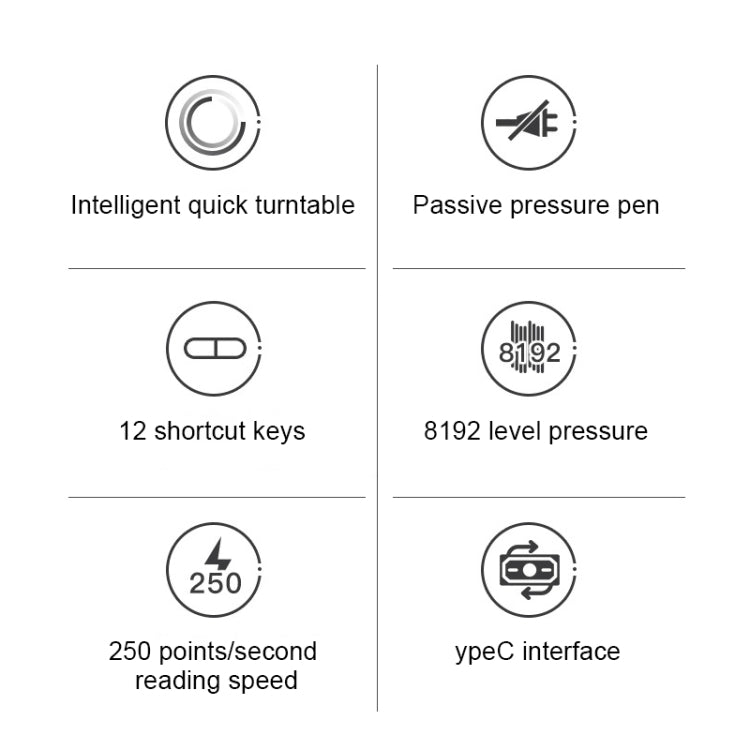 VEIKK A15PRO 10x6 inch 5080 LPI Type-C Interface Smart Touch Electronic Graphic Tablet