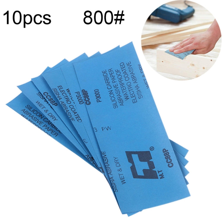 10pcs Grit 800 Wet And Dry Polishing Grinding Sandpaper，Size: 23 x 9cm, Grit 800 Grit 800