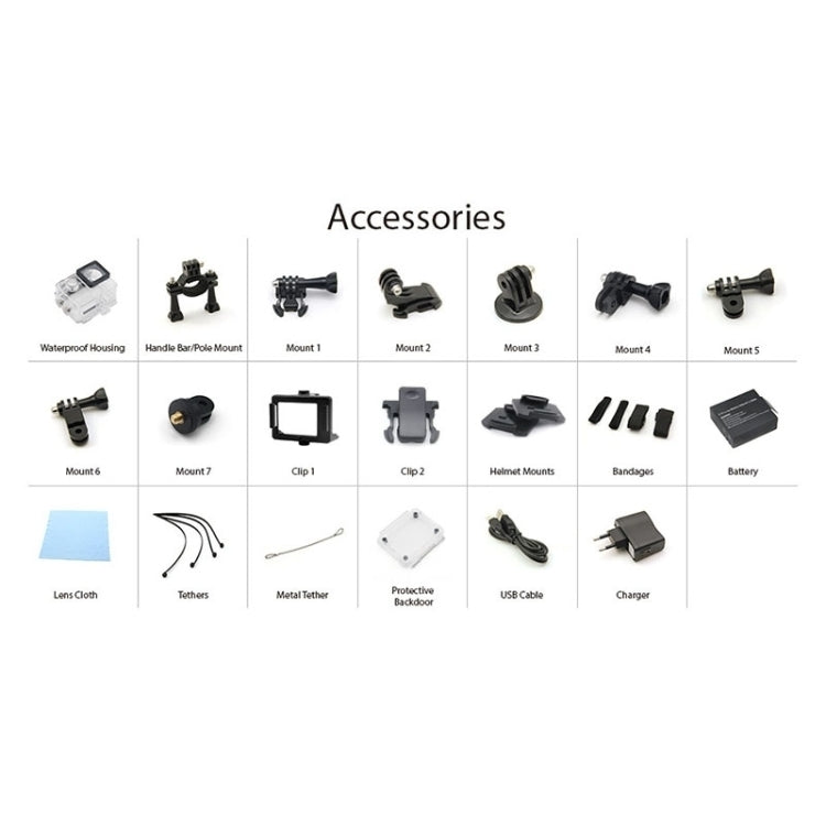 H9 4K Ultra HD1080P 12MP 2 inch LCD Screen WiFi Sports Camera, 170 Degrees Wide Angle Lens, 30m Waterproof, H9 4K (Yellow), H9 4K (White), H9 4K (Silver), H9 4K (Blue), H9 4K (Gold), H9 4K (Pink), H9 4K (Black)