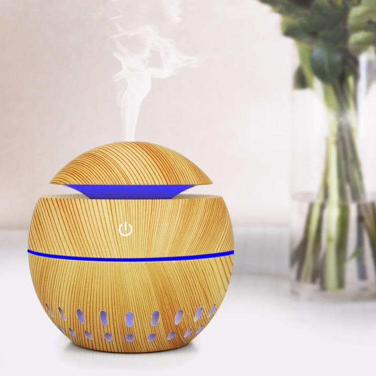 Wood Grain USB Hollowed-out Humidifier Seven Color Aromatherapy Lamp Automatic Alcohol Sprayer with Remote Control(Sky Blue), HC0372A, HC0372B, HC0372C, HC0372D, HC0372F, HC0372G, HC0372H, HC0372I, HC0372J, HC0372K HC0372A
