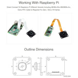 Waveshare IMX378-190 Fisheye Lens 12.3MP Wider Field Camera for Raspberry Pi, IMX378-190 Module