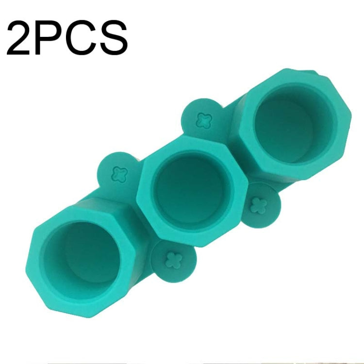 2 PCS 3 Grid Silicone Diamond Ice Tray Succulent Flower Pot Mold DIY Plaster Mold, Ink Green, Blue, Green Ink Green