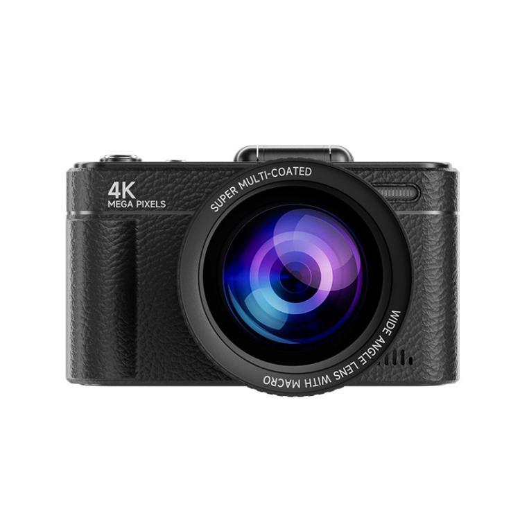 V5 64MP Retro Digital Camera 4K Recording 180 Flip Screen, Large Lens, Small Lens Large Lens Black