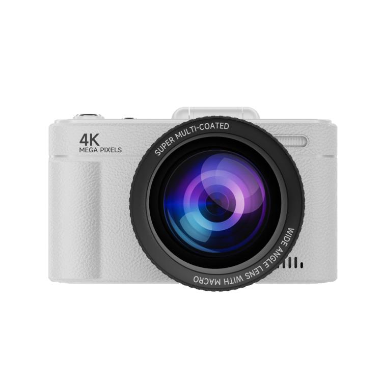 V5 64MP Retro Digital Camera 4K Recording 180 Flip Screen, Large Lens, Small Lens Large Lens White