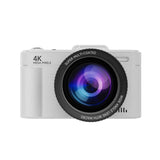 V5 64MP Retro Digital Camera 4K Recording 180 Flip Screen, Large Lens, Small Lens Large Lens White
