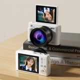 V5 64MP Retro Digital Camera 4K Recording 180 Flip Screen, Large Lens, Small Lens Small Lens White