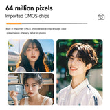 V5 64MP Retro Digital Camera 4K Recording 180 Flip Screen, Large Lens, Small Lens