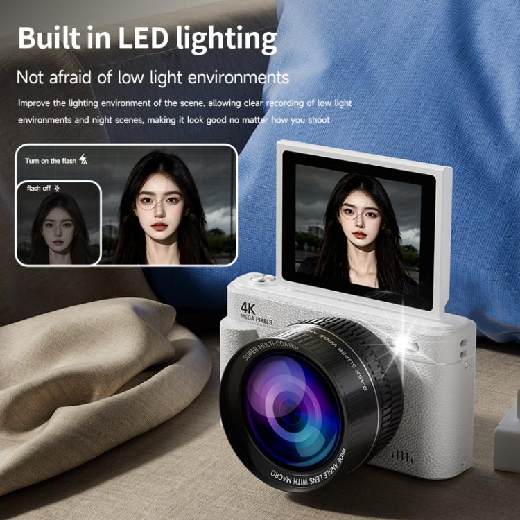 V5 64MP Retro Digital Camera 4K Recording 180 Flip Screen, Large Lens, Small Lens