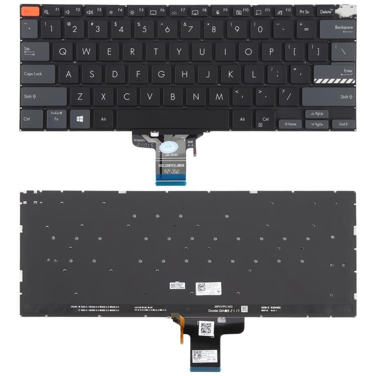 US Version Backlit Laptop Keyboard for Asus Vivobook Pro 14X M7400 M4700 M4700QC M4700PC M7600 M3400 M3401 M3401Q X7400 X3400 X3400P K3400P, M7400 (Black), M7400 (Gray) M7400 (Black) Black