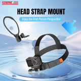 STARTRC Adjustable Head Strap Magnetic Eco-friendly Vlog POV Mount Belt for GoPro, Insta360, DJI Osmo Action and Other Action Cameras, Magnetic Vlog POV Mount Belt