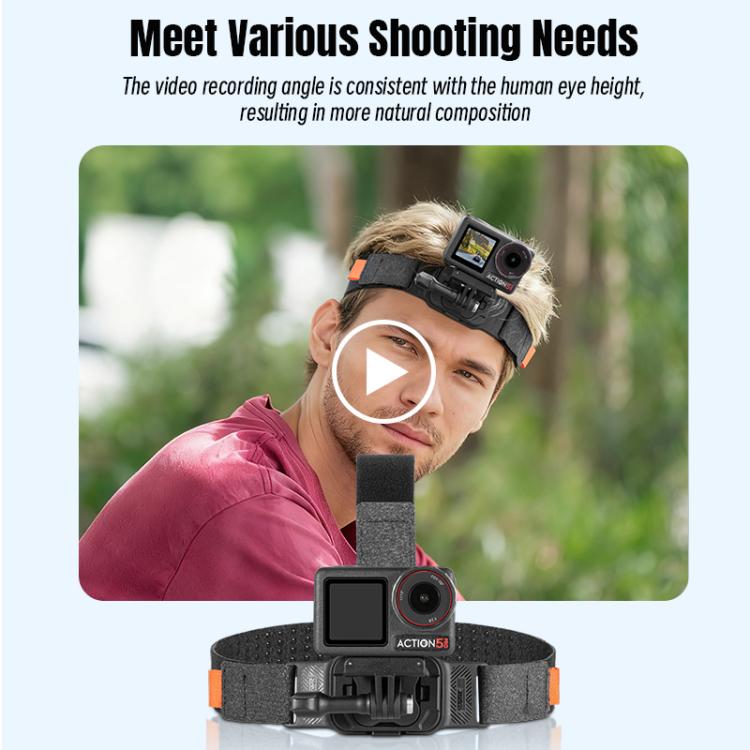 STARTRC Adjustable Head Strap Magnetic Eco-friendly Vlog POV Mount Belt for GoPro, Insta360, DJI Osmo Action and Other Action Cameras, Magnetic Vlog POV Mount Belt