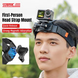 STARTRC Adjustable Head Strap Magnetic Eco-friendly Vlog POV Mount Belt for GoPro, Insta360, DJI Osmo Action and Other Action Cameras, Magnetic Vlog POV Mount Belt