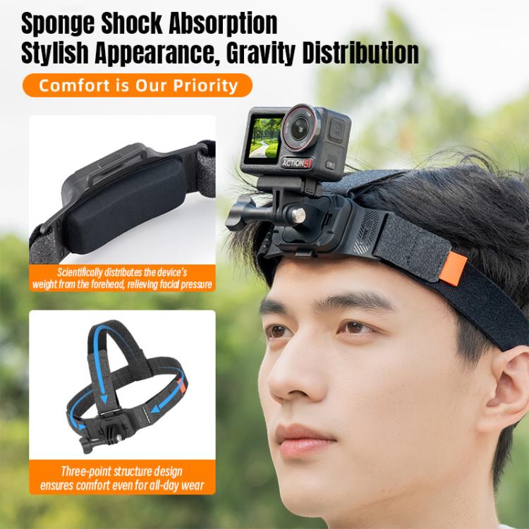 STARTRC Adjustable Head Strap Magnetic Eco-friendly Vlog POV Mount Belt for GoPro, Insta360, DJI Osmo Action and Other Action Cameras, Magnetic Vlog POV Mount Belt