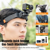STARTRC Adjustable Head Strap Magnetic Eco-friendly Vlog POV Mount Belt for GoPro, Insta360, DJI Osmo Action and Other Action Cameras, Magnetic Vlog POV Mount Belt