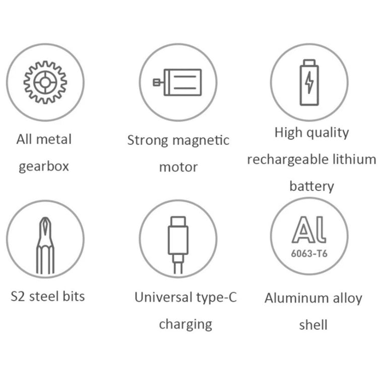 25 in 1 Original Xiaomi Mijia Electric Precision Screwdriver Kit Rechargeable Magnetic Aluminum Case, Mijia 25 in 1