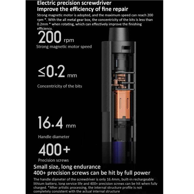 25 in 1 Original Xiaomi Mijia Electric Precision Screwdriver Kit Rechargeable Magnetic Aluminum Case, Mijia 25 in 1