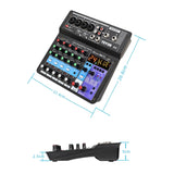 TEYUN NA6 6-channel Small Mixing Console Mobile Phone Sound Card Live Broadcast Computer Recording Console Processor, US Plug, NA6 US Plug