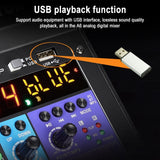 TEYUN NA6 6-channel Small Mixing Console Mobile Phone Sound Card Live Broadcast Computer Recording Console Processor, US Plug, NA6 US Plug